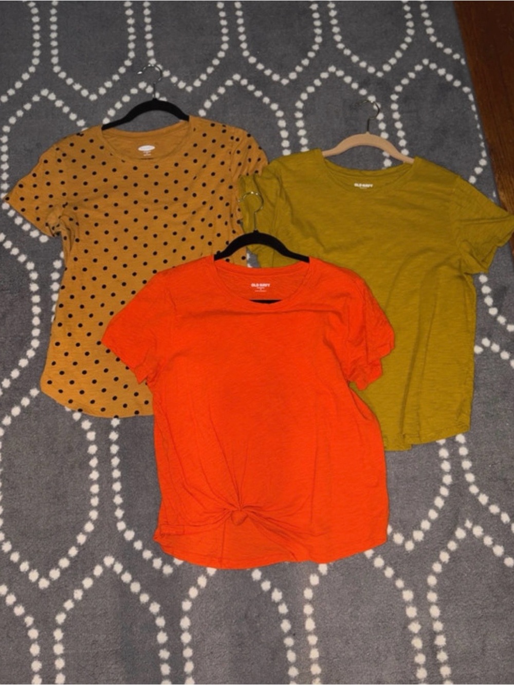 Old Navy Short Sleeve Tees Trio - Orange, Mustard, Olive